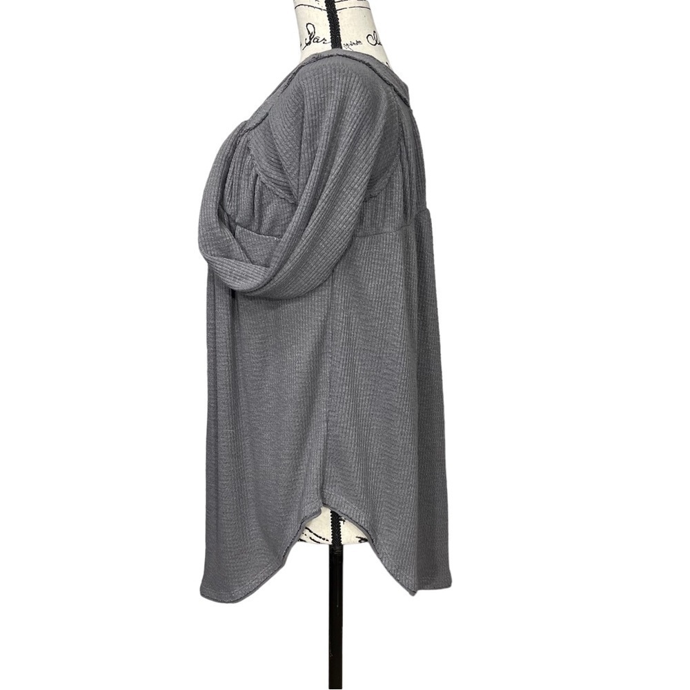 Free People We The Free Must Have Henley Top Tee Gray Size Small - Picture 8 of 12